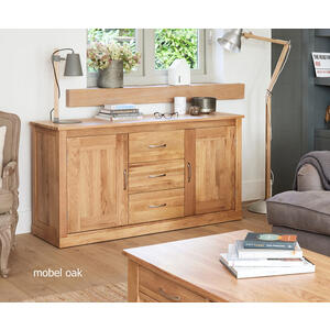 Mobel Oak Large Sideboard by Baumhaus Furniture