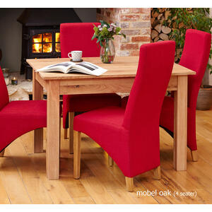 Mobel Solid Oak Modern Rectangular Dining Table 120 x 90cm - 4 Seater