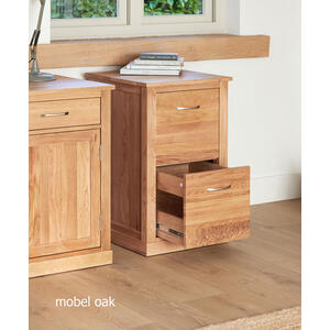 Mobel Oak Two Drawer Filing Cabinet by Baumhaus Furniture