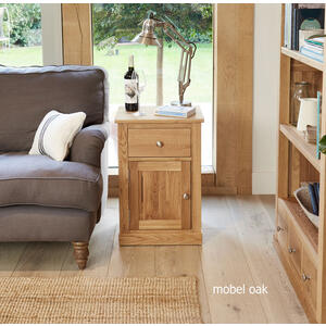 Mobel Oak 1 Door 1 Drawer Lamp Table