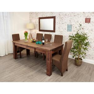 Mayan Walnut Extending Dining Table Rustic Style