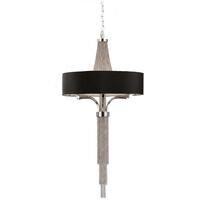 Langan Chandelier Large With Black Shade and Silver Chains