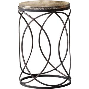 Kimba Industrial Side Table Gold Top and Black Metal Legs