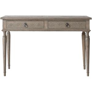 Mustique French Colonial 2 Drawer Dressing Table Mindy Wood with Inlaid Parquet Design
