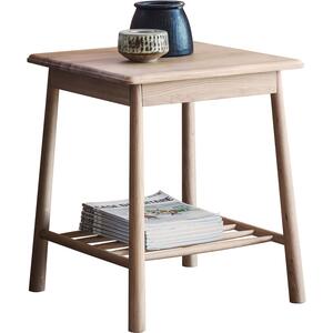 Wycombe Nordic Wooden Side Table with Shelf in Oak or Black