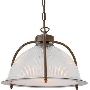 Bousta Industrial Holophane Pendant Light with Diffuser 35cm by Mullan Lighting