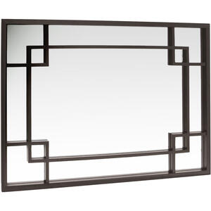 Rochester Art Deco Mirror Black Wenge Oak Wood Frame 110cm x 80cm