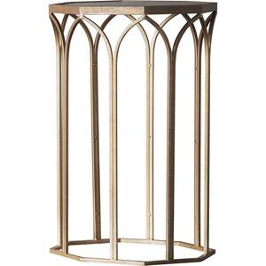 Canterbury Octagonal Metal Side Table Gold with Mirrored Glass Bevelled Top