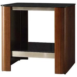 Melbourne Lamp Table Walnut Black Glass Top JF312