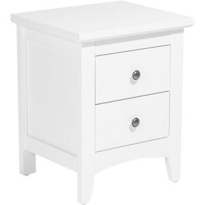 Joliet 2 Drawer Classical White Night Table