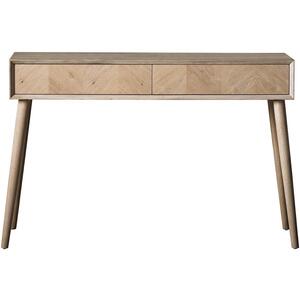 Milano Oak 2 Drawer Console Table with Chevron Inlay