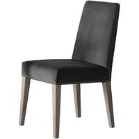 2 x Rex Dining Chair Dark Grey Velvet with Solid Ash Wooden Legs