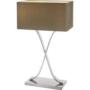 Byton Polished Nickel Tall Table Lamp & Dark Grey Shade