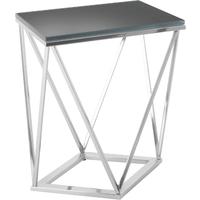 Gallane Geometric Side Table Nickel Frame Dark Glass Top