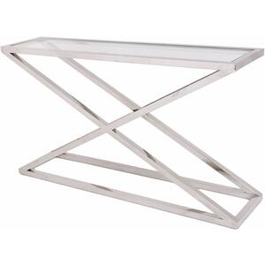 Nico X-Leg Console Table - Stainless Steel & Glass