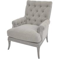 Amblar Buttoned Grey Traditional Armchair