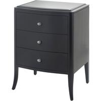 Maxton Black 3 Drawer Bedside Table