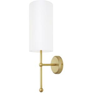 Arizona Contemporary Wall Light with Tall Fabric Shade - Antique Brass or Silver