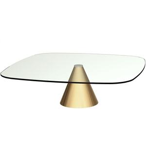 Oscar Large Square Coffee Table 110cm - Glass or Marble Top with Cone Base
