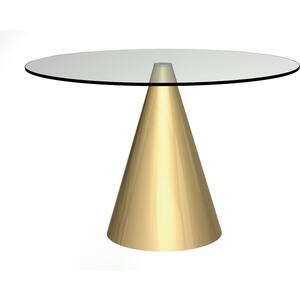 Oscar Large Circular Dining Table 110cm - Glass with Cone Base