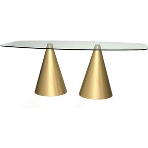Oscar Rectangular Glass Dining Table with Cone Base