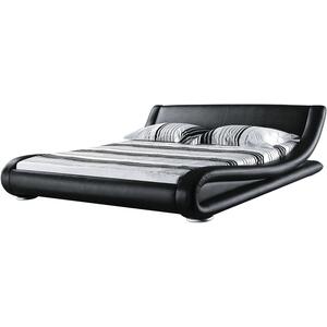 Avignon Modern Leather Bend Shape Bed - White, Black or Gold