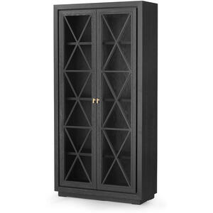 York Black Wenge Oak Cabinet Glass Doors