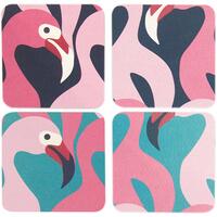 Flamingo Drinks Coasters - Set of 8