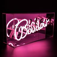 Neon Boudoir Mirrored Box Light - Pink