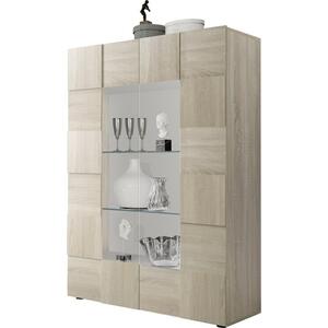 Treviso Two Door Display Cabinet - Samoa Oak with LED Spotlight by Andrew Piggott Contemporary Furniture