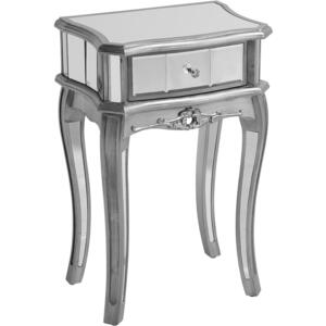 Somma Mirrored 1 Drawer Side Table French Style