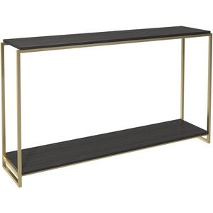 Federico Narrow Console Table - Black or Grey Oak with Metal Frame