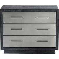 Camden Chest of 3 Drawers Black and Stainless Steel