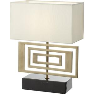 Derry Marble & Brass Table Lamp with Rectangle Cream Shade