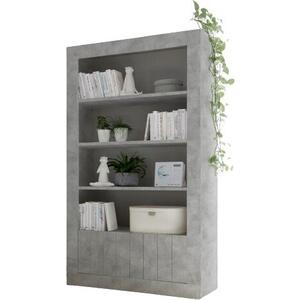 Como Two Door/Four Shelf Bookcase - Grey Finish