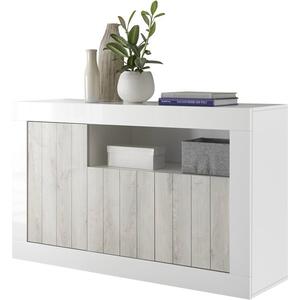 Como Three Door Sideboard - White Gloss and White Pine Finish by Andrew Piggott Contemporary Furniture