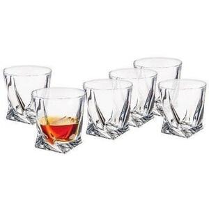 Set of 6 Glass Quadro Crystal Tumblers 340 ml