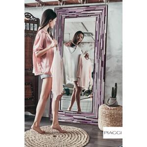 Big Q Dark Pink Glass Mosaic Modern Mirror by Piaggi