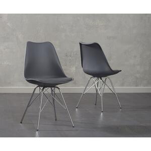 Tilas Faux Leather Retro Dining Chair in Grey or White