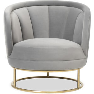 Mila Velvet Tub Chair Art Deco - Grey or Mustard Yellow