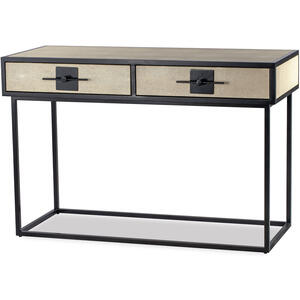 Noma 9 Beige Shagreen Faux Leather & Black Dressing Table
