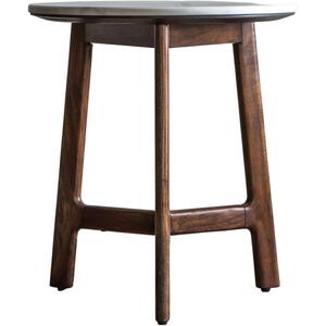 Barcelona Walnut Side Table with White Marble Top
