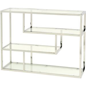 Linton Stainless Steel And Glass Small Modular Shelving Unit by The Libra Company