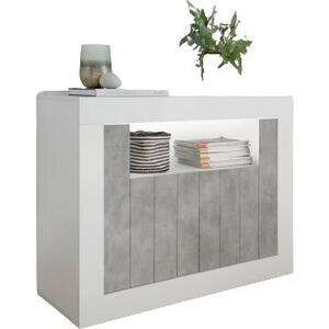 Como Two Door Sideboard - White Gloss and Grey Finish