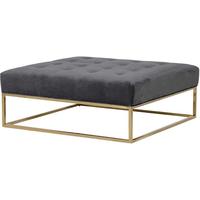 Charcoal Grey Velvet Square Ottoman Coffee Table by The Orchard