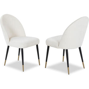 Alfa Dining Chairs in Natural Velvet or Boucle - Set of 2