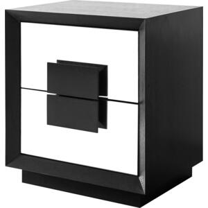 Etna Bedside Table Wenge Wood 2 Mirrored Drawers