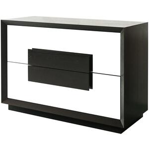 Etna Chest of 2 Drawers in Black Wenge & Mirrored Finish