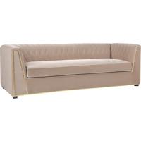 Klein Velvet Large 3 Seater Sofa in Mink Brown or Dark Grey
