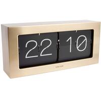 Karlsson Boxed Flip Retro Mantel/Wall Clock Large in Gold